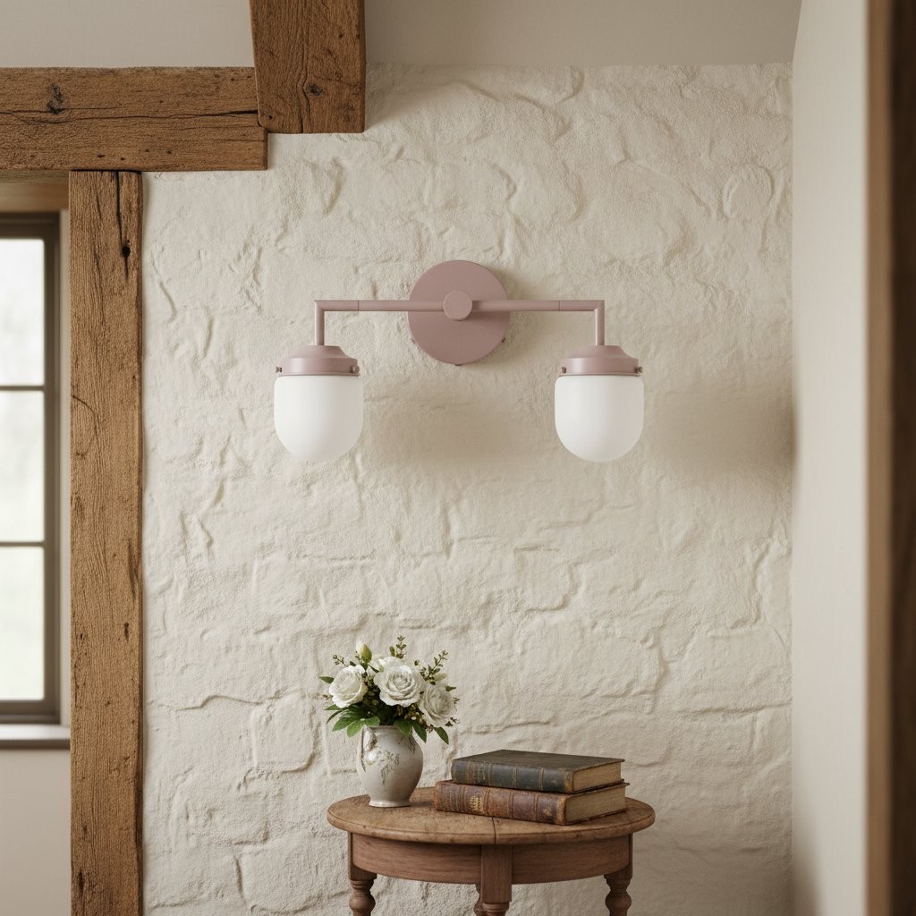 Opalume Glass Double Vanity Light - Vintage Style Bathroom Double Wall Lighting T303