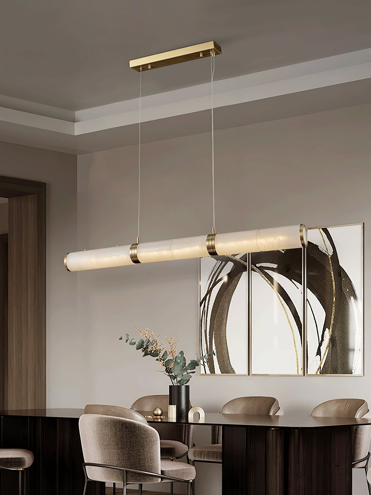 Luxurious Alabaster Beam Pendant Light M581