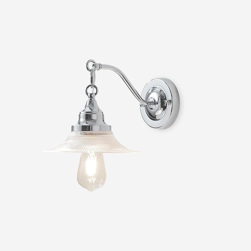 Retro silver lamp body patterned glass lampshade hanging wall lamp P081