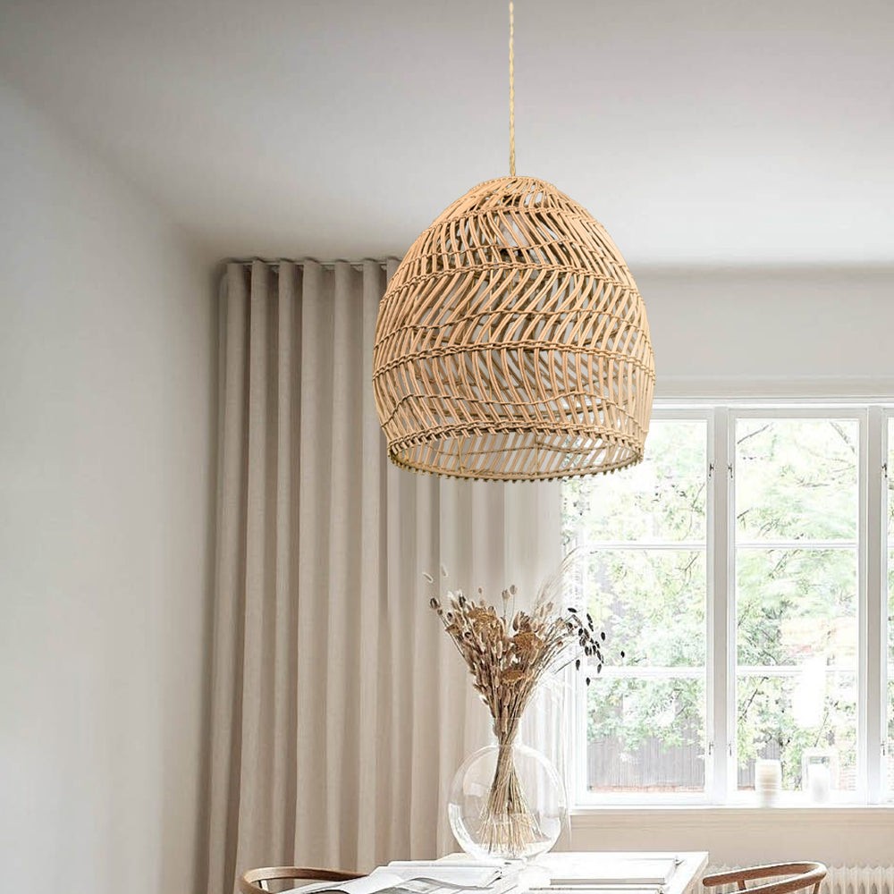Wicker Basket Rattan Pendant Light S74