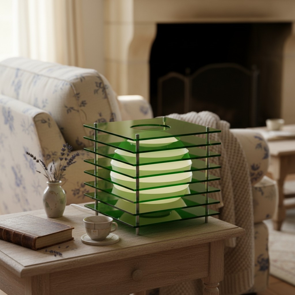 Geometric Moon Cube Lamp – Atmospheric luminous sphere S252