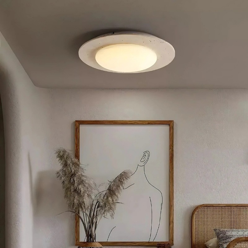 Integrated LED Travertine Ceiling Light – Simple Sky Dome Design S301