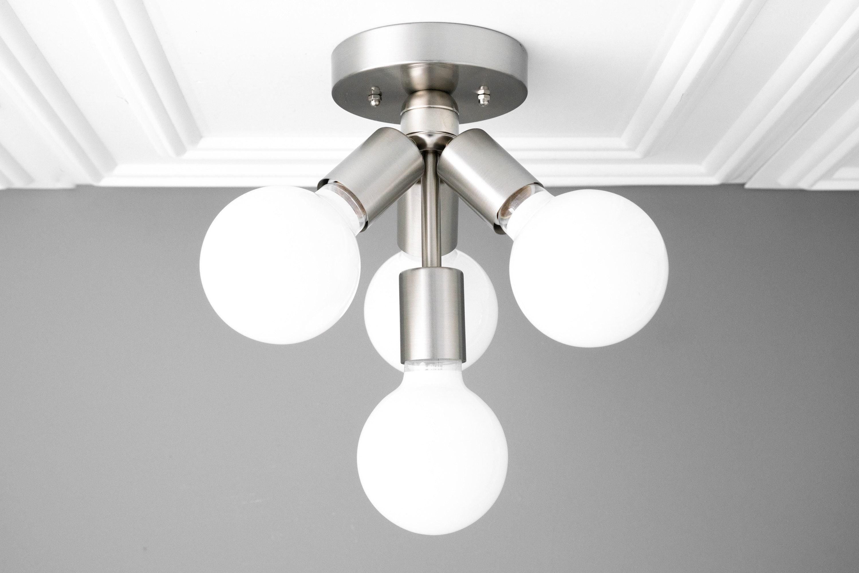 Glorica Glass Flush Mount Light - Globe Ceiling Fixture Modern T386