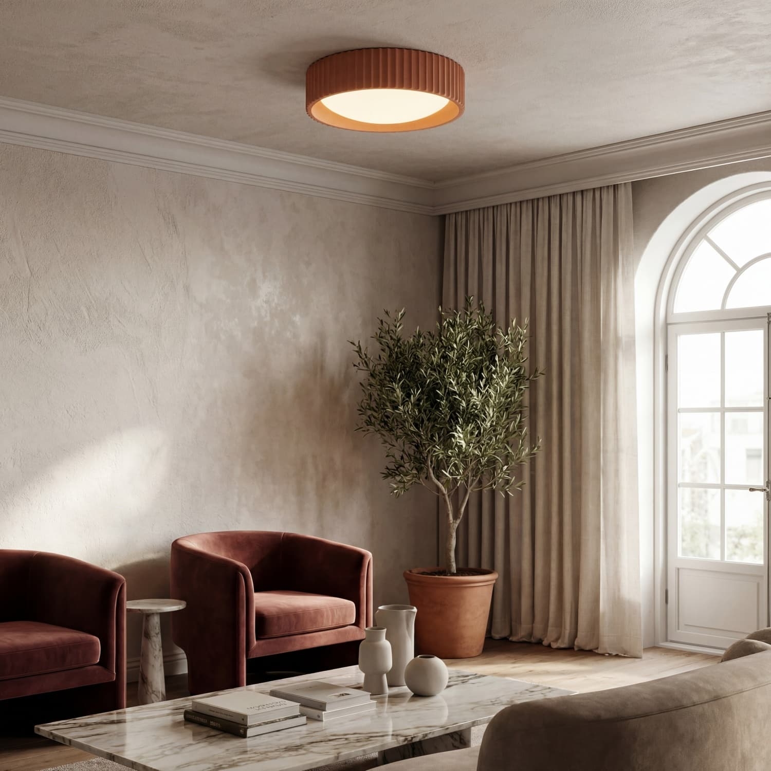 Acrion Round Acrylic LED Ceiling Light - Minimal Flush Mount Living T1179