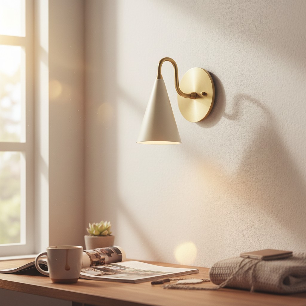 Minimalist Tall Brass Triangular Wall Lamp S307