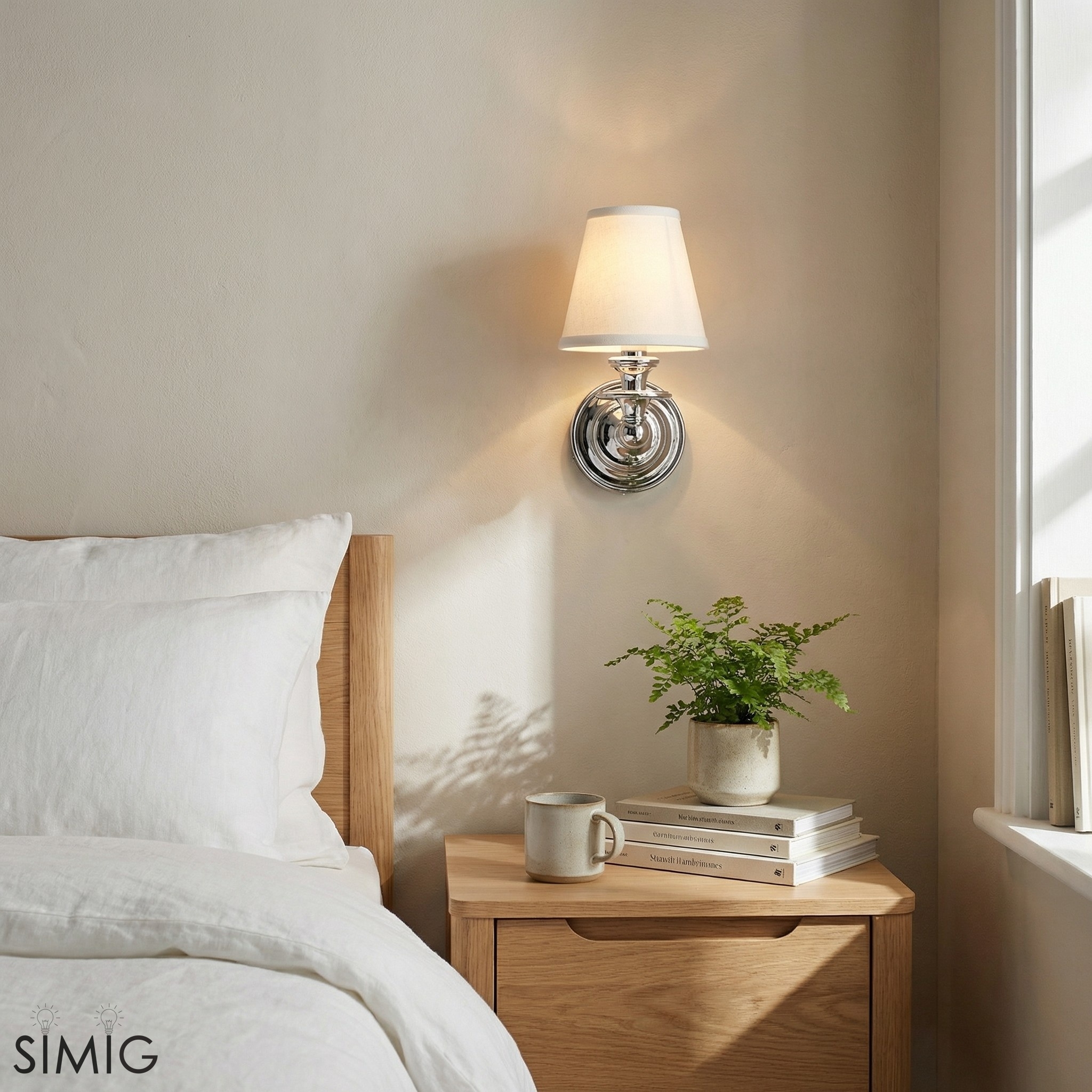 Kalvora Fabric Shade Wall Sconce - Stylish Modern Light for Bedroom T090