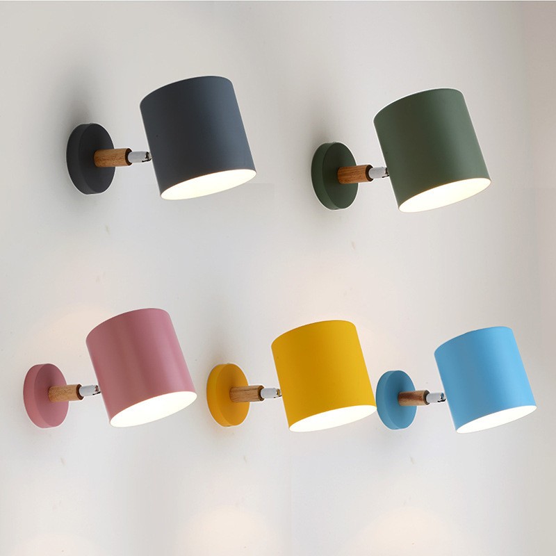 Nordic Macaron Cylinder Rotatable Wall Lamp S38