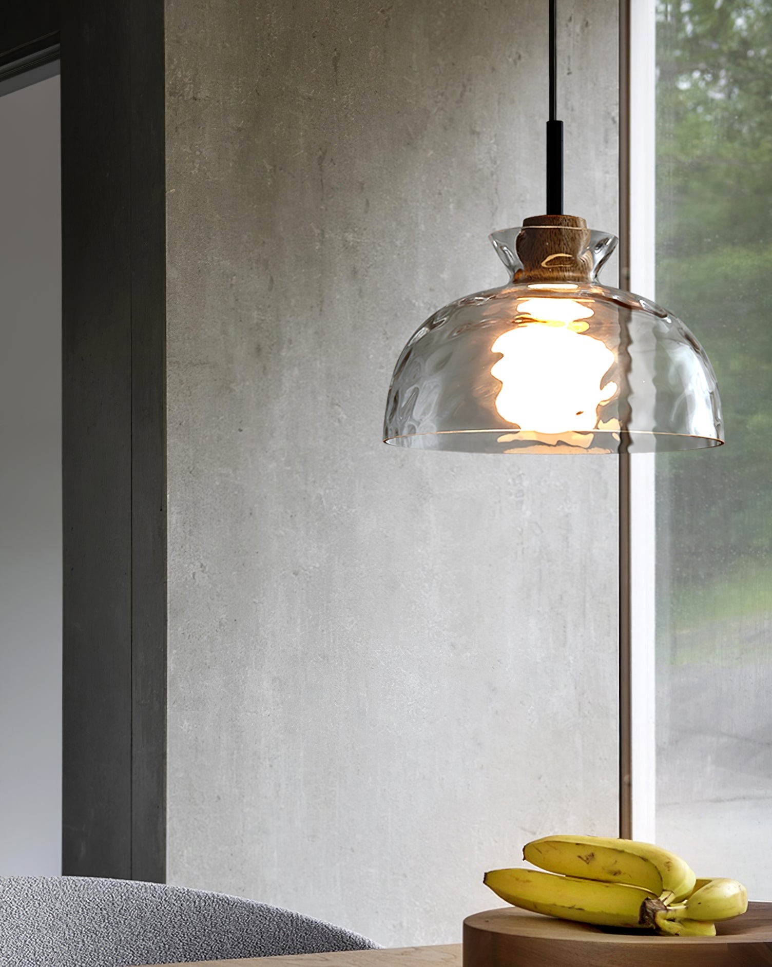 Modern Water Ripple Transparent Glass Pendant Lamp M16