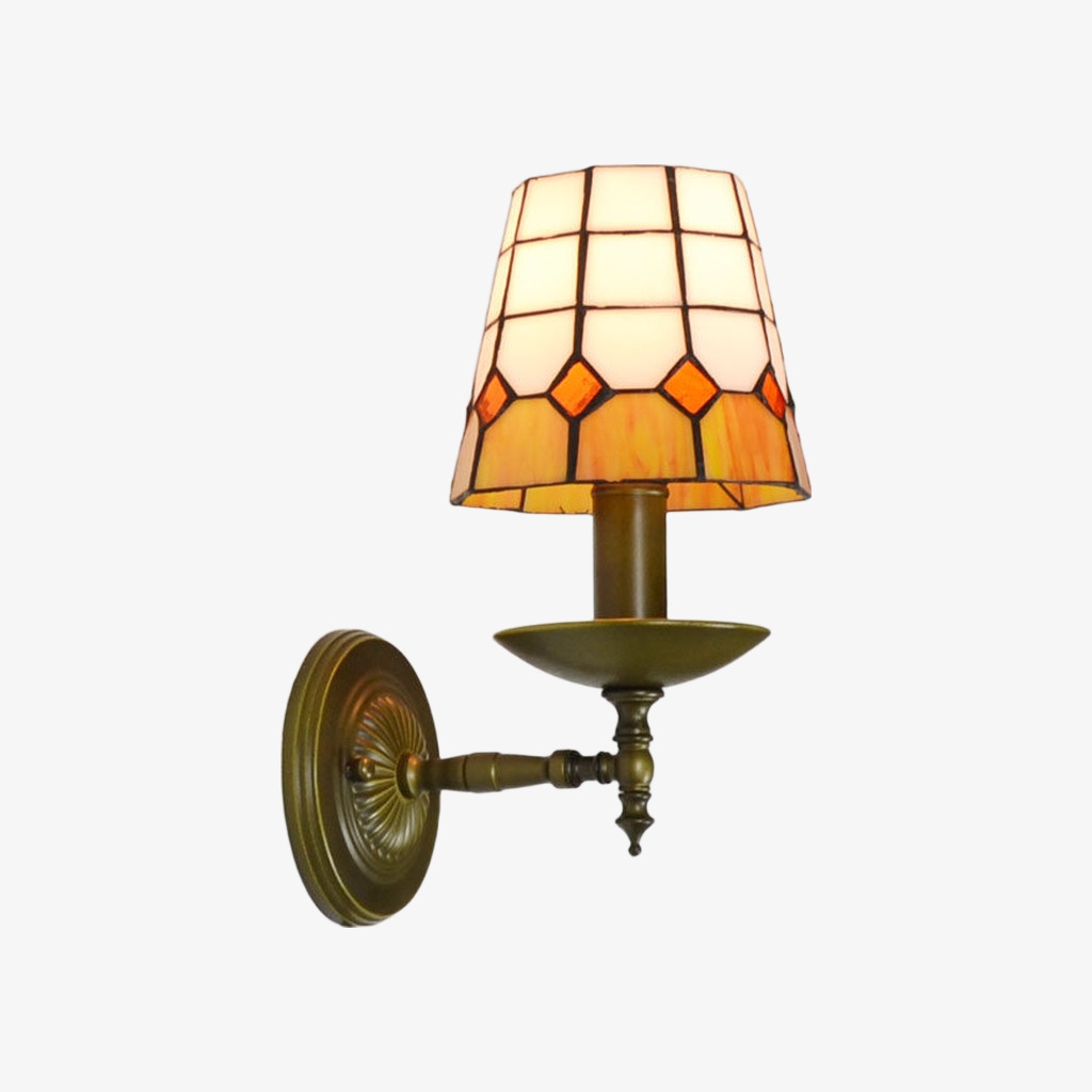 TF Tivanny Vintage Retro Stained Glass Wall Lamp for Bedrooms and Entryways T2226