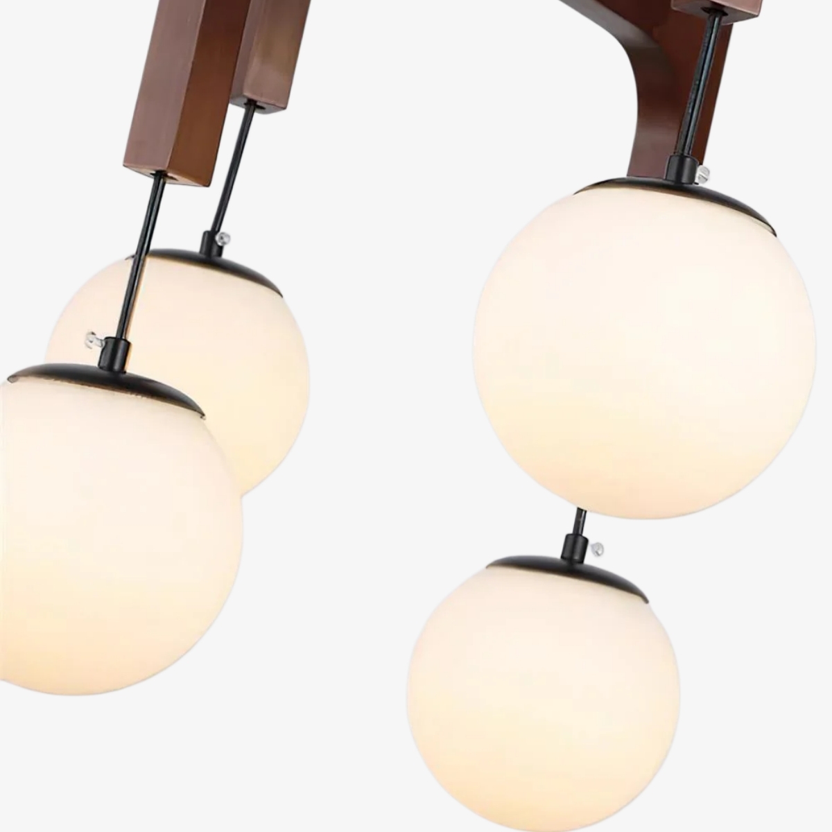 Auralith Wood Chandelier Multi Arm Fixture - Modern Natural Lighting for Living and Dining T1154