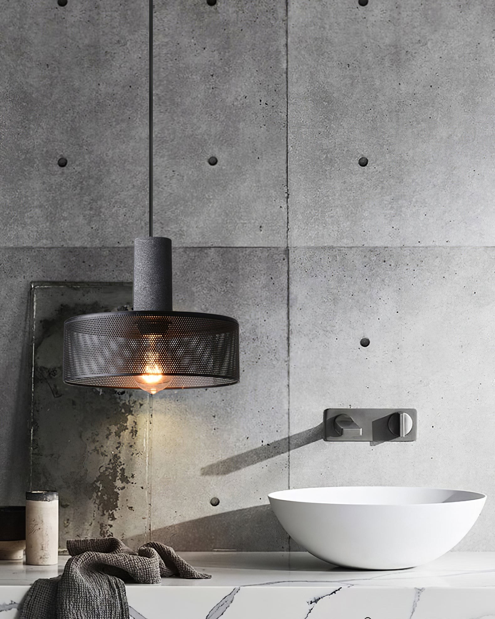 Cement Mesh Pendant Light M566