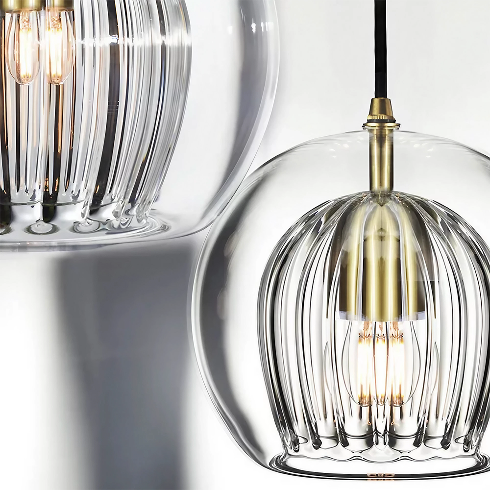 Modern Pleated Glass Pendant Light G49
