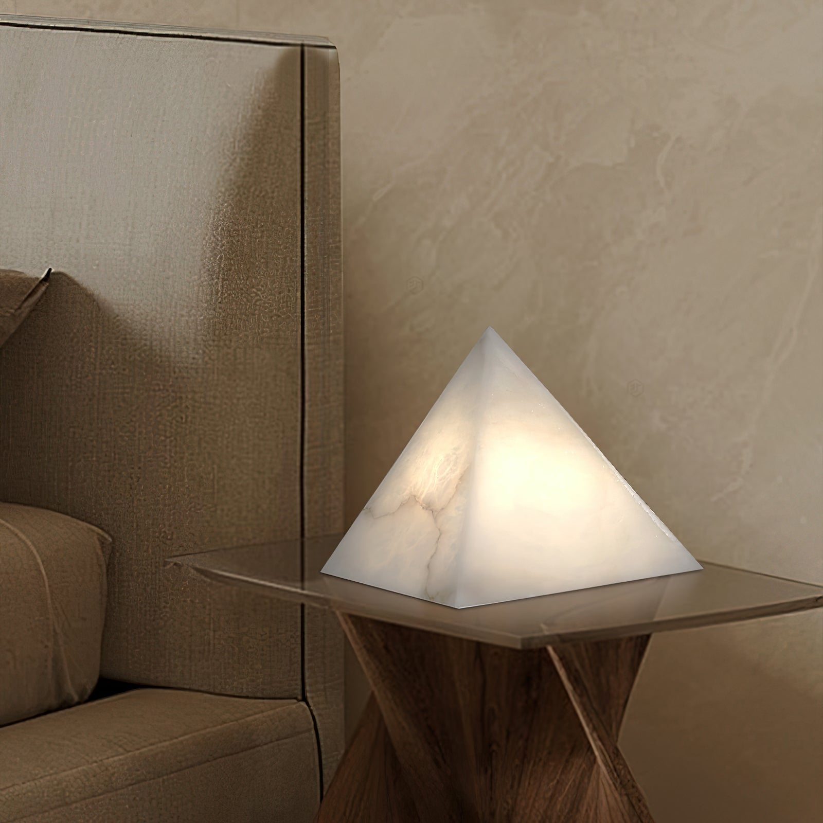 Alabaster Pyramid Table Lamp T1652