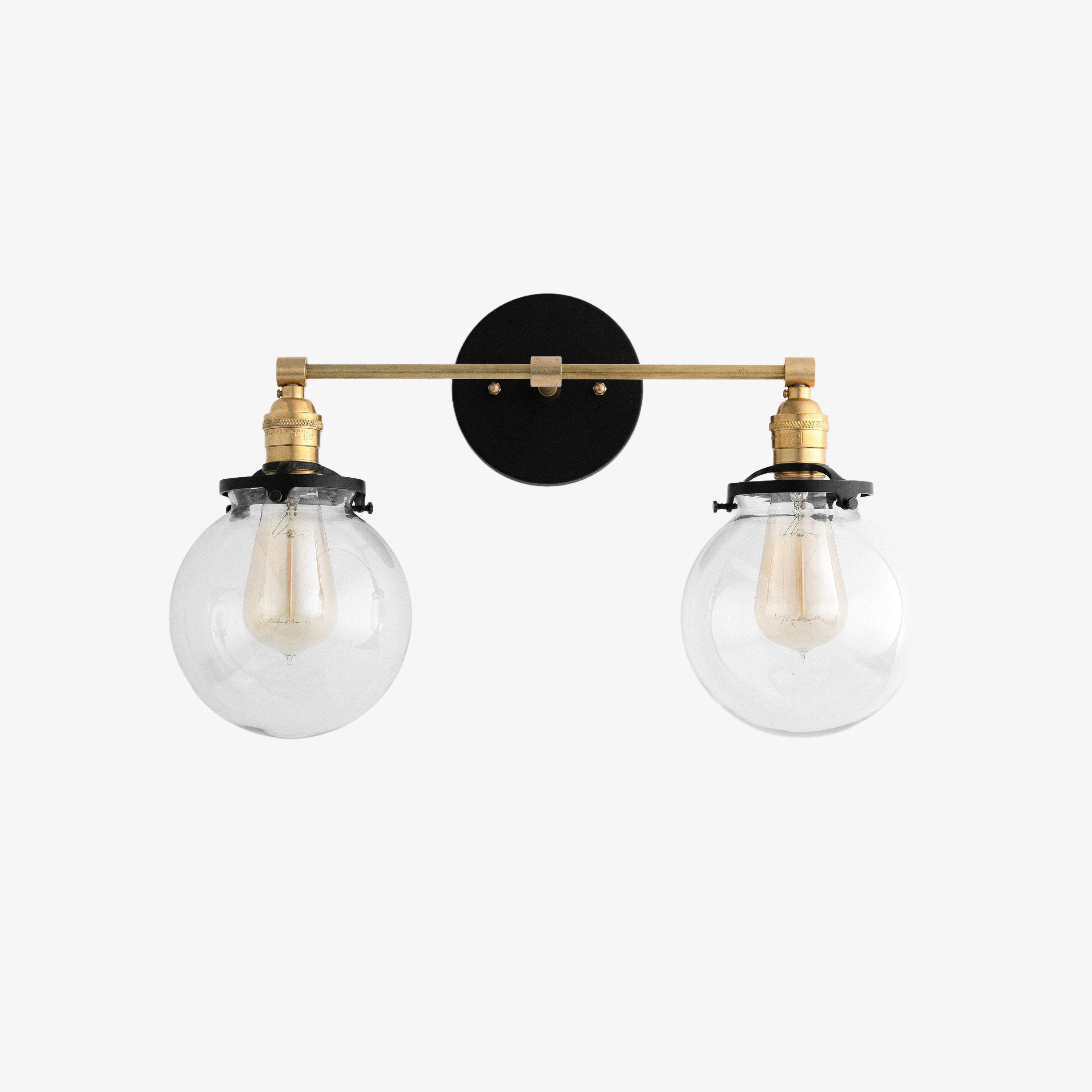 Lumio Globe Glass Globe Vanity Light - Modern Two Light Bathroom Sconce T309