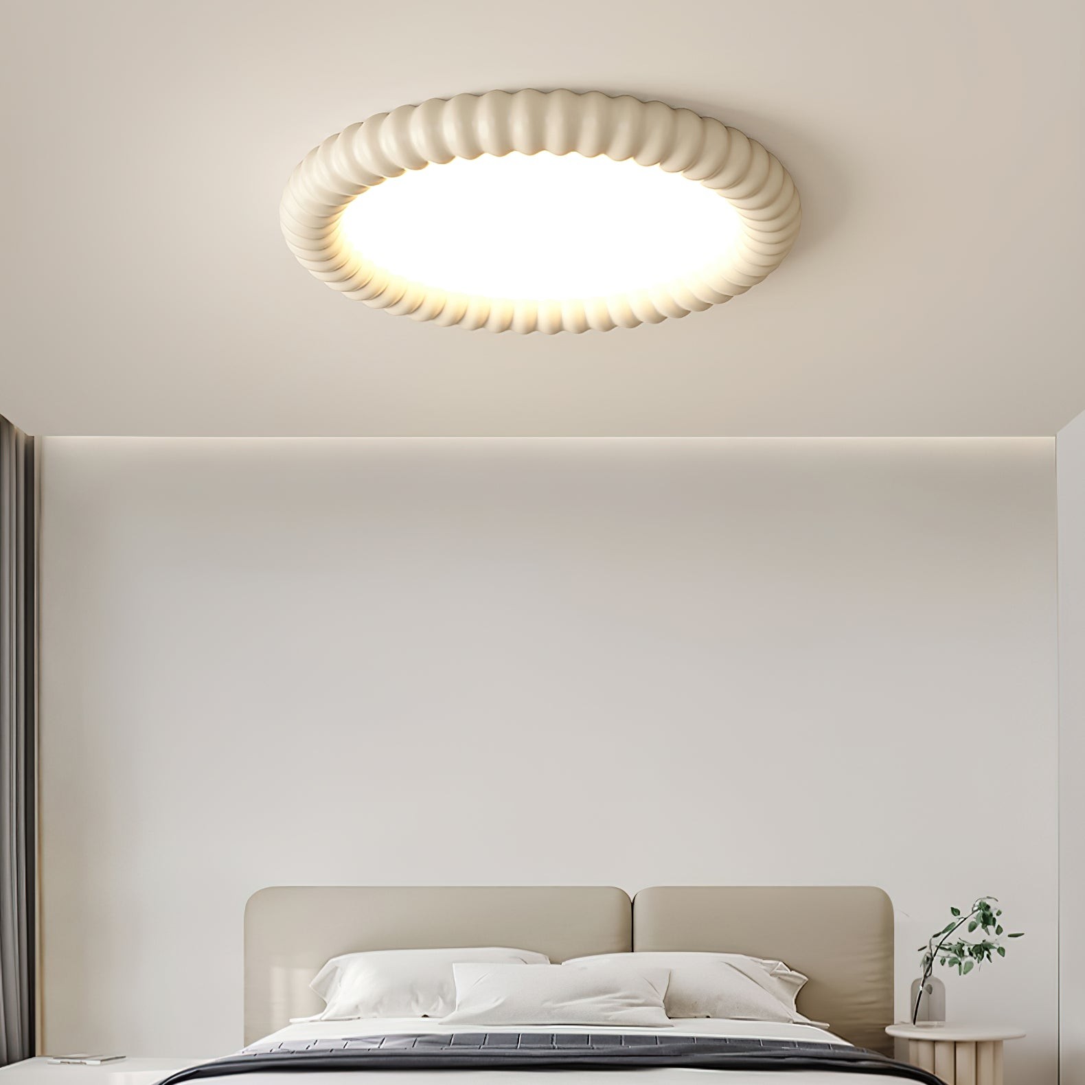 Cream Style Ripple Ring Ceiling Lamp M421