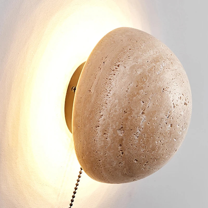 Amber Loft Travertine Round Sconce Wall Light T2109
