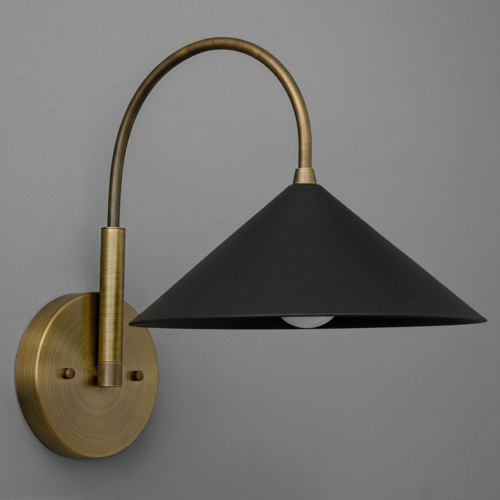 Curva Elegant Arc Cone Wall Sconce - Contemporary Reading Nook Wall Lighting T394