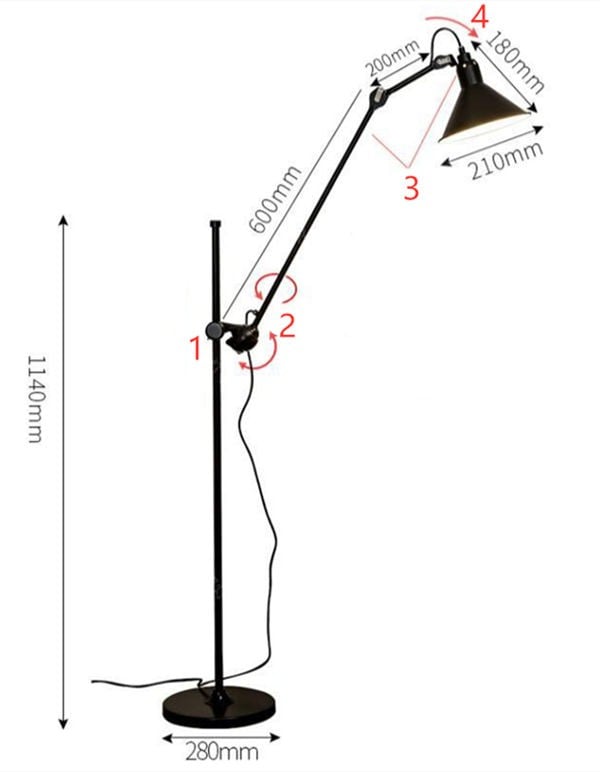 Nordic Rotatable Swing Arm Floor Lamp S113