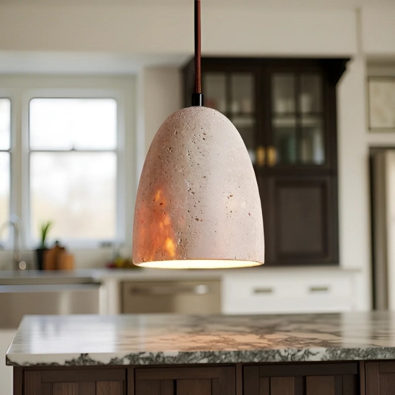 Natural Stone Pendant Lamp - Vintage Design for Dining Area S284