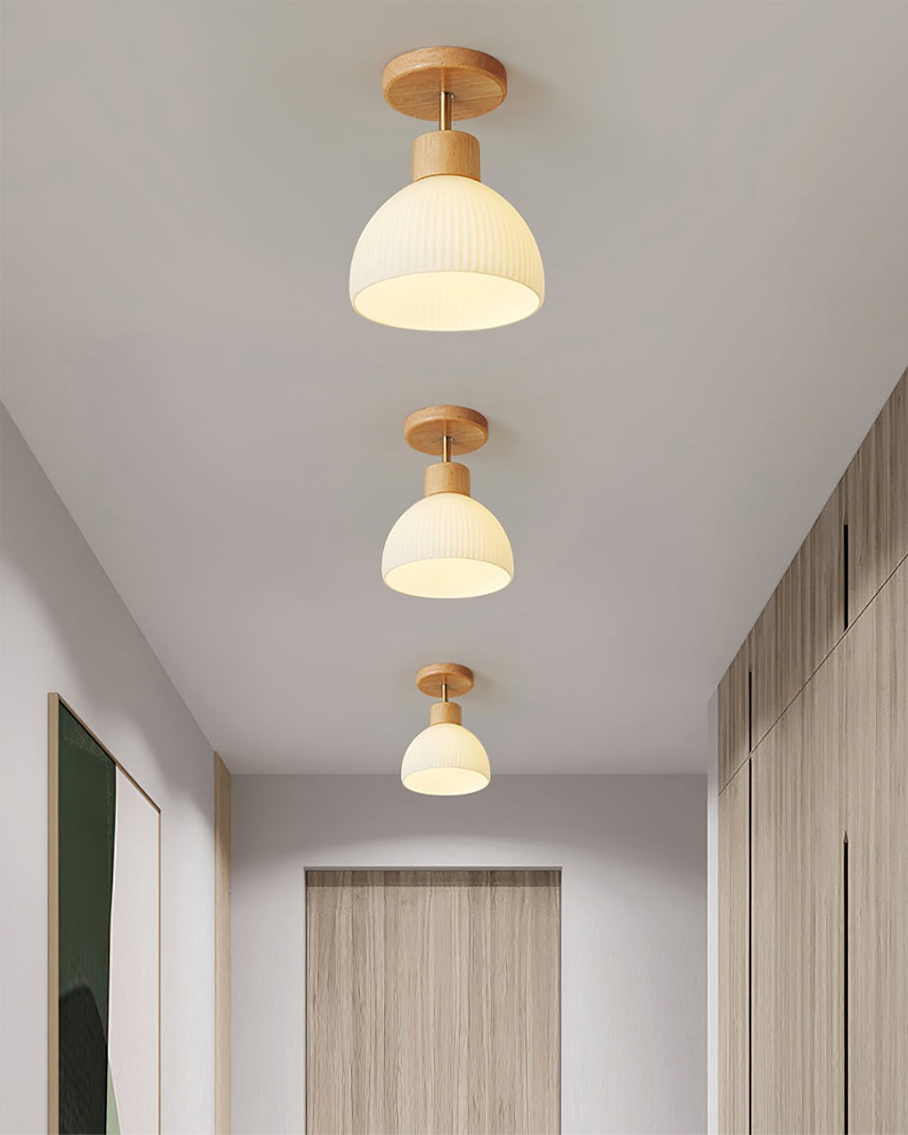 Nordic Wood Style LED Ceiling Lamp M76