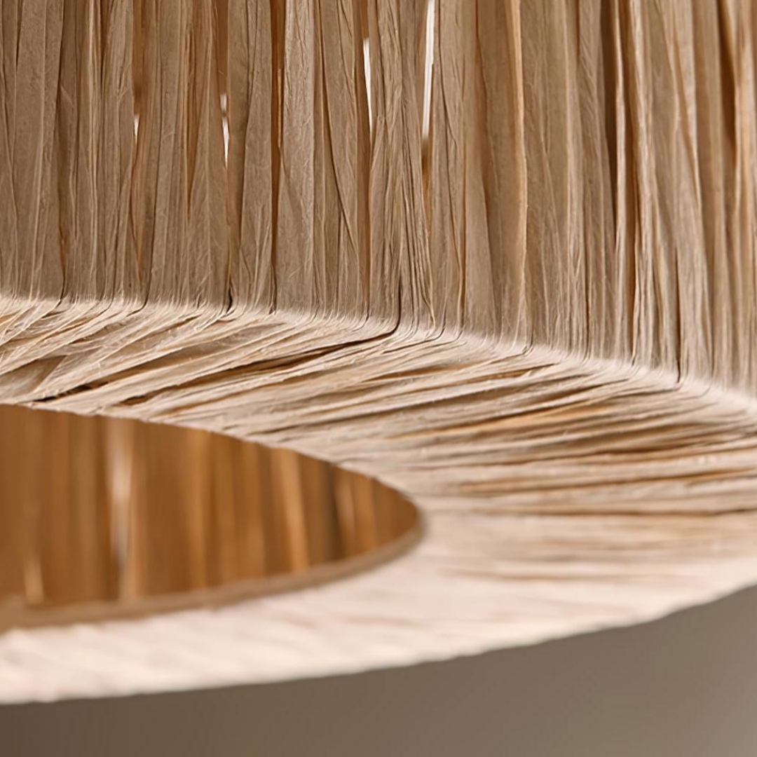 Welanery Minimal Rustic Natural Woven Ceiling Light - Sustainable Lamp for Kitchen or Hallway T1218