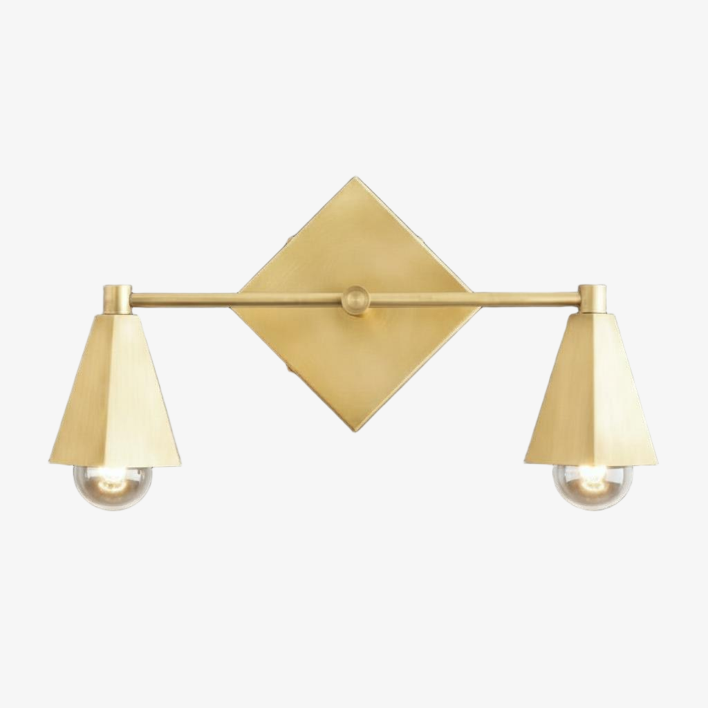 Ornato Luxe Geometric Vanity Light - Solid Brass Art Deco Bathroom Lighting T348