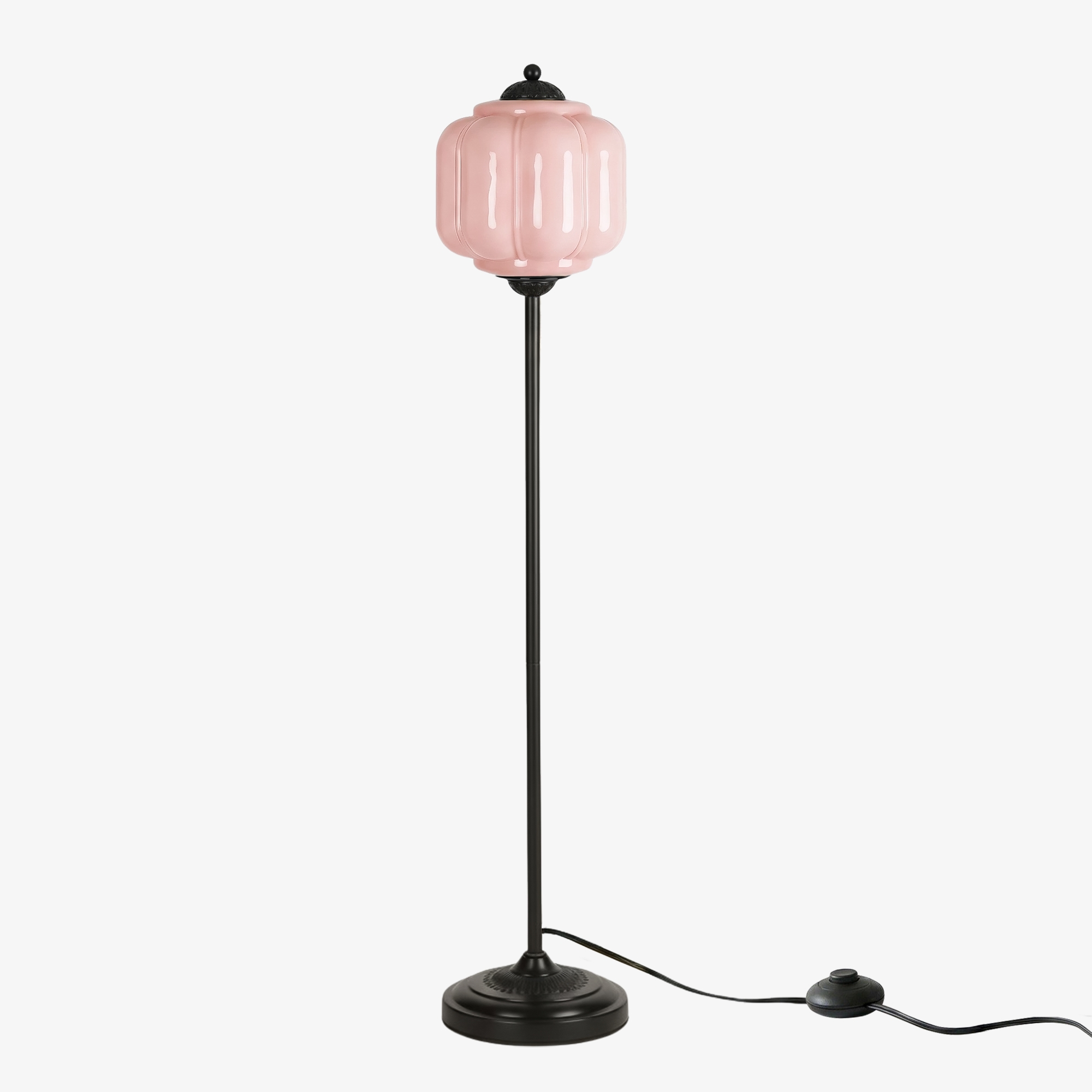 Eloise Pumpkin Glass Floor Lamp - Retro Lighting for Living Room T1169