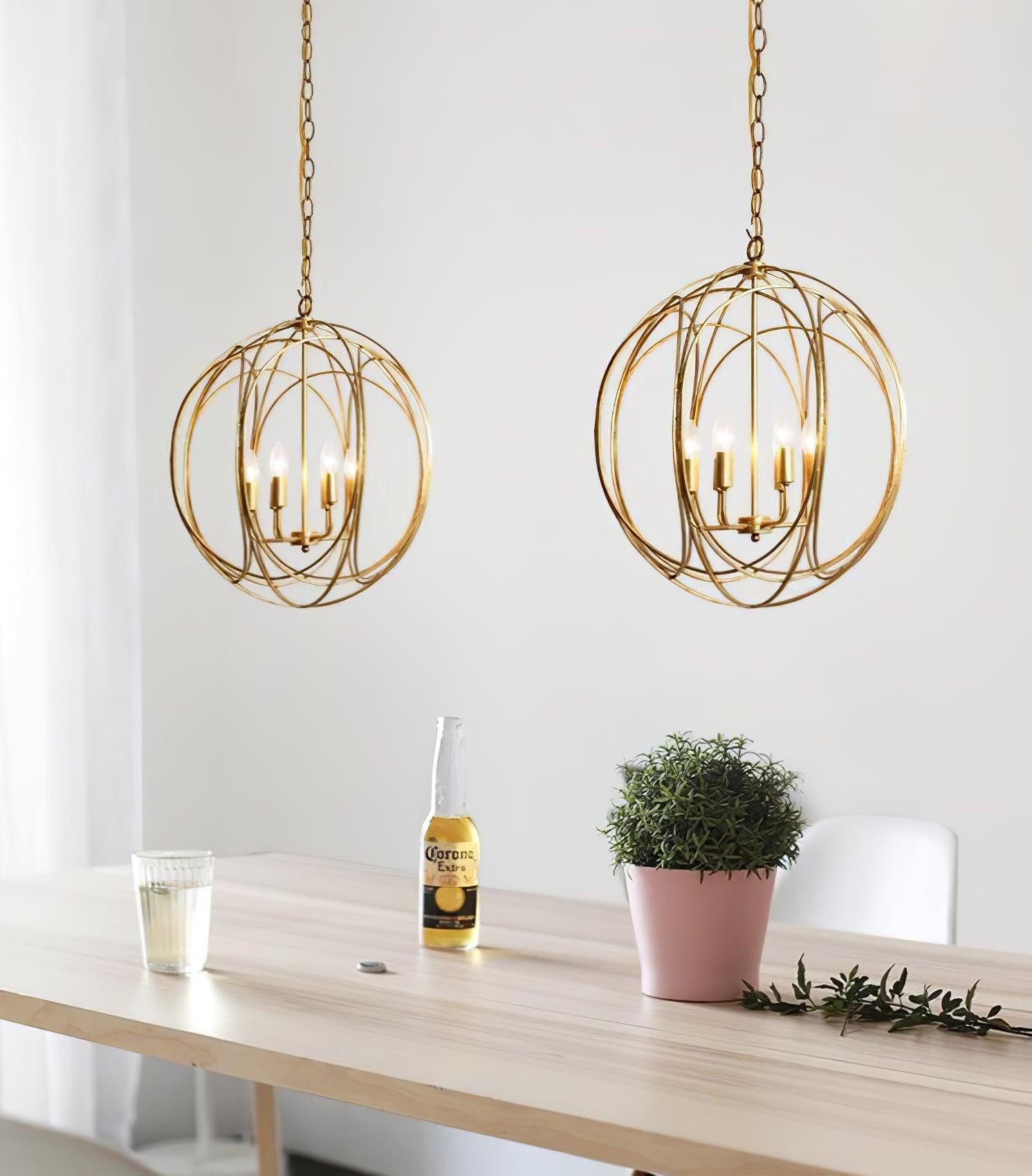 Hollow Metal Line Retro Pendant Light M526