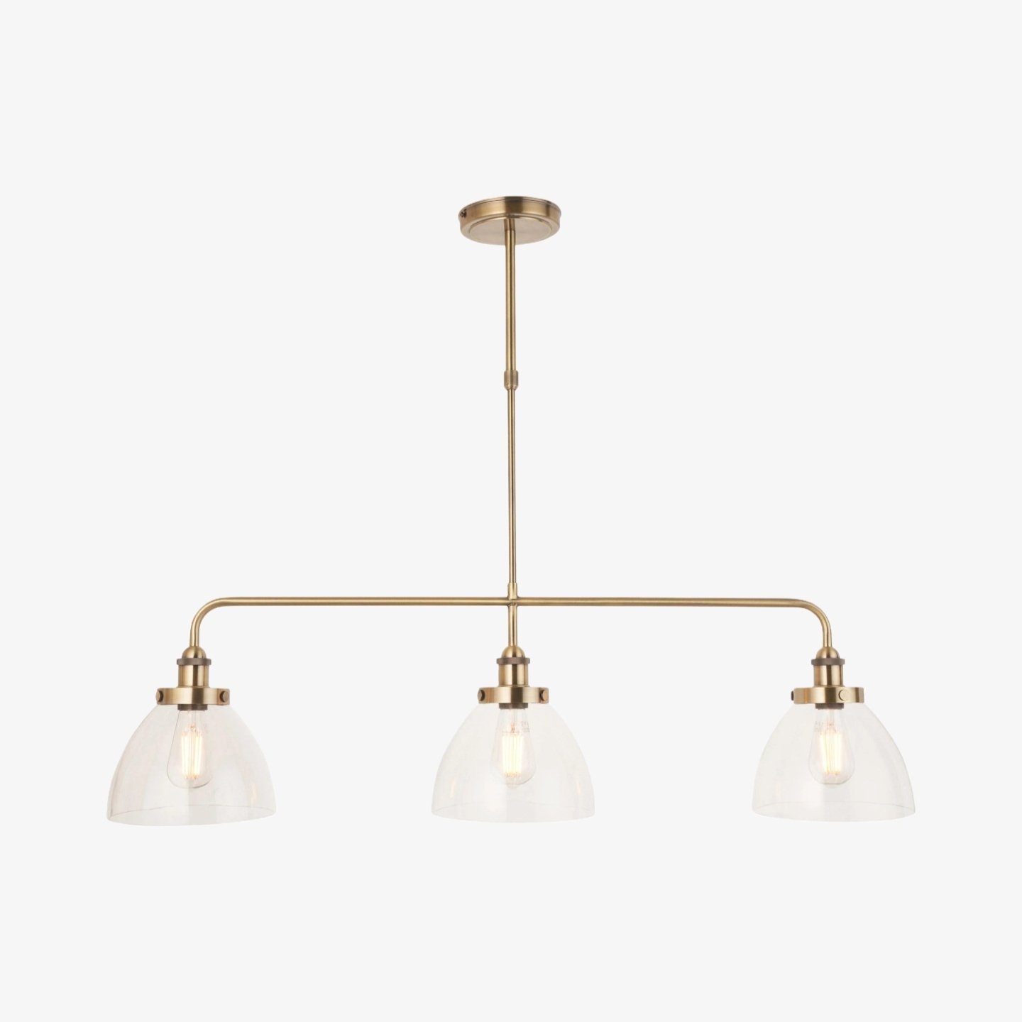 Novera Industrial 3 Light Linear Pendant Light - Modern Metal Style for Kitchen & Dining Room T1009