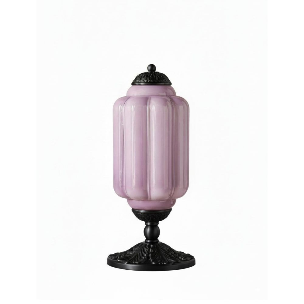 Eloise Curved Glass Retro Table Lamp - Vintage Bedside Lighting G71