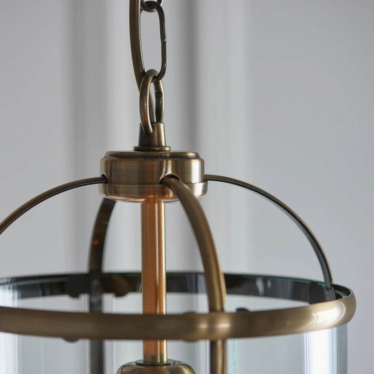 Luxvana Bell Shaped Glass Pendant Light - Industrial Metal Lantern Design Fixture for Kitchen T866