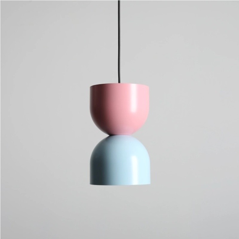 Pastel Dual‑Tone Pendant Light With Layered Metal Shade S228