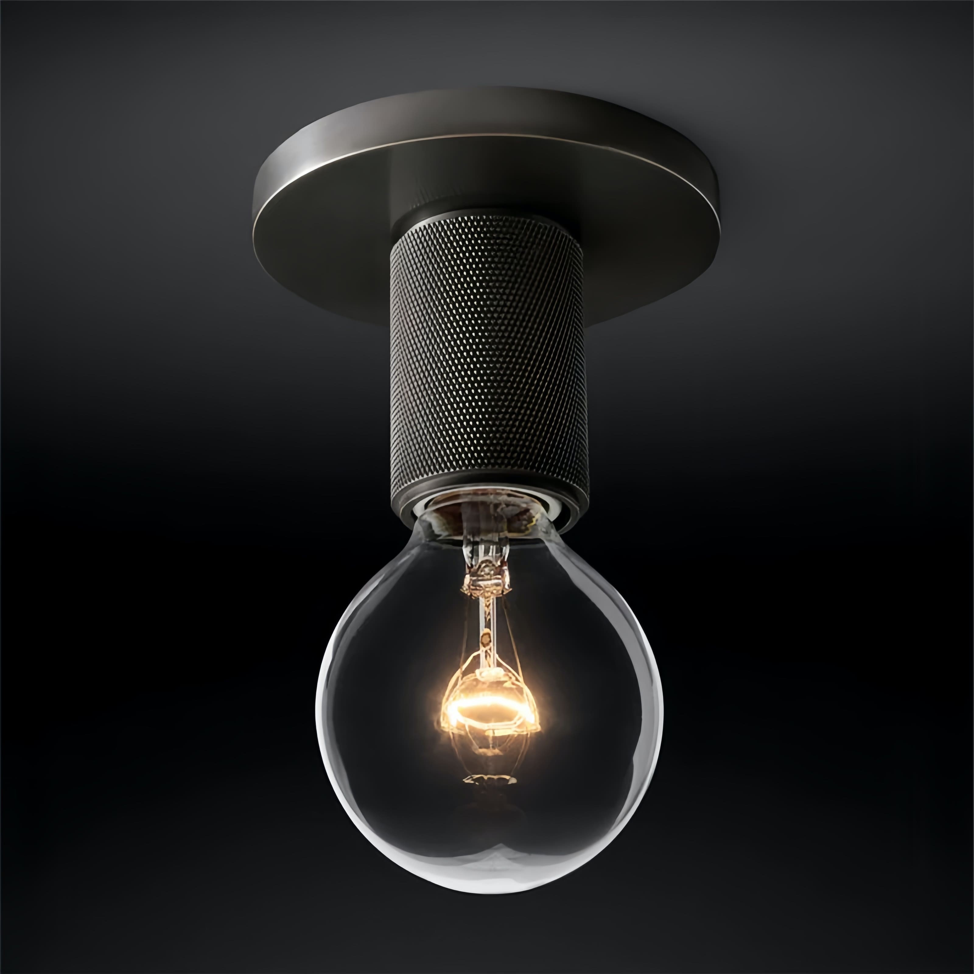 Versatile Flush Mount Light – Modern Glass & Open Bulb Design S232