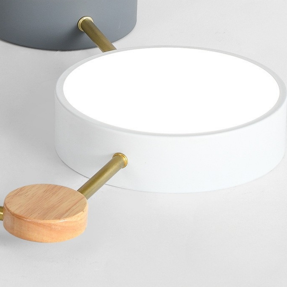 Contemporary LED Ceiling Lamp - Nordic Circle with Wood Branches for Bedroom S382