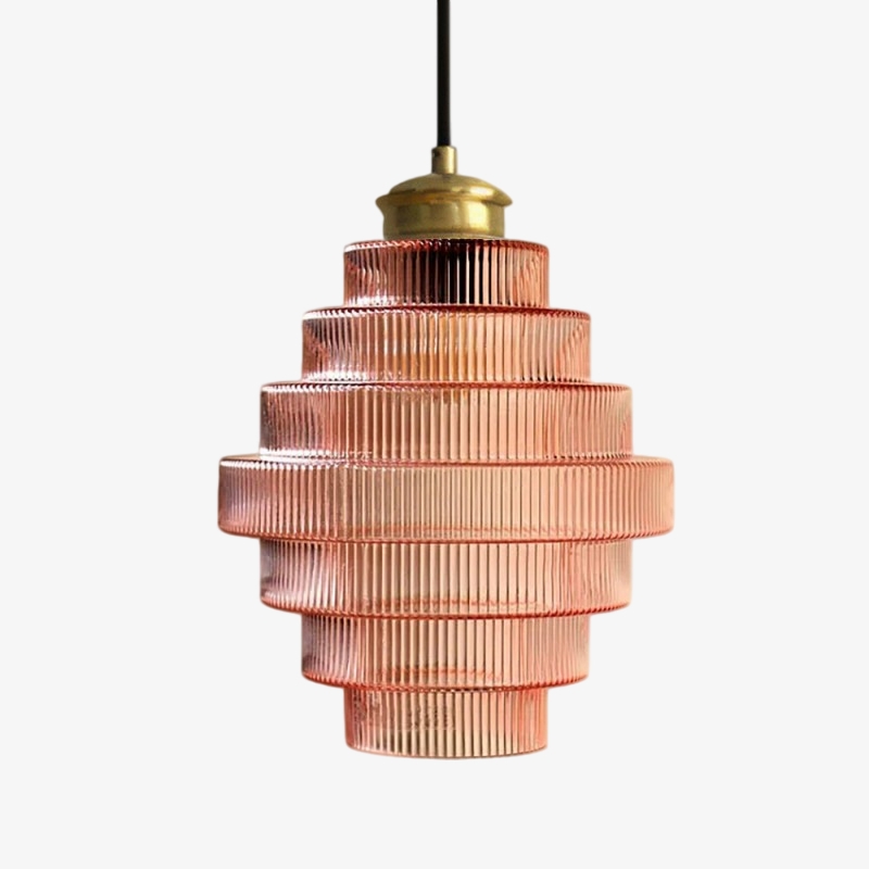 Bottis Vertical Ribbed Bottle Pendant Light - Modern Vintage Glow for Dining Room U19