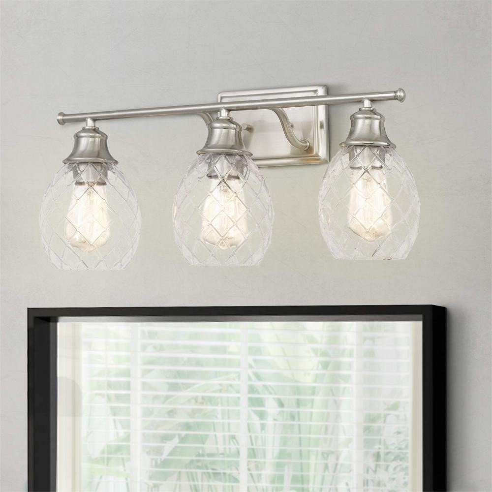 Modern Farmhouse Brushed Nickel Glass Wall Light S147
