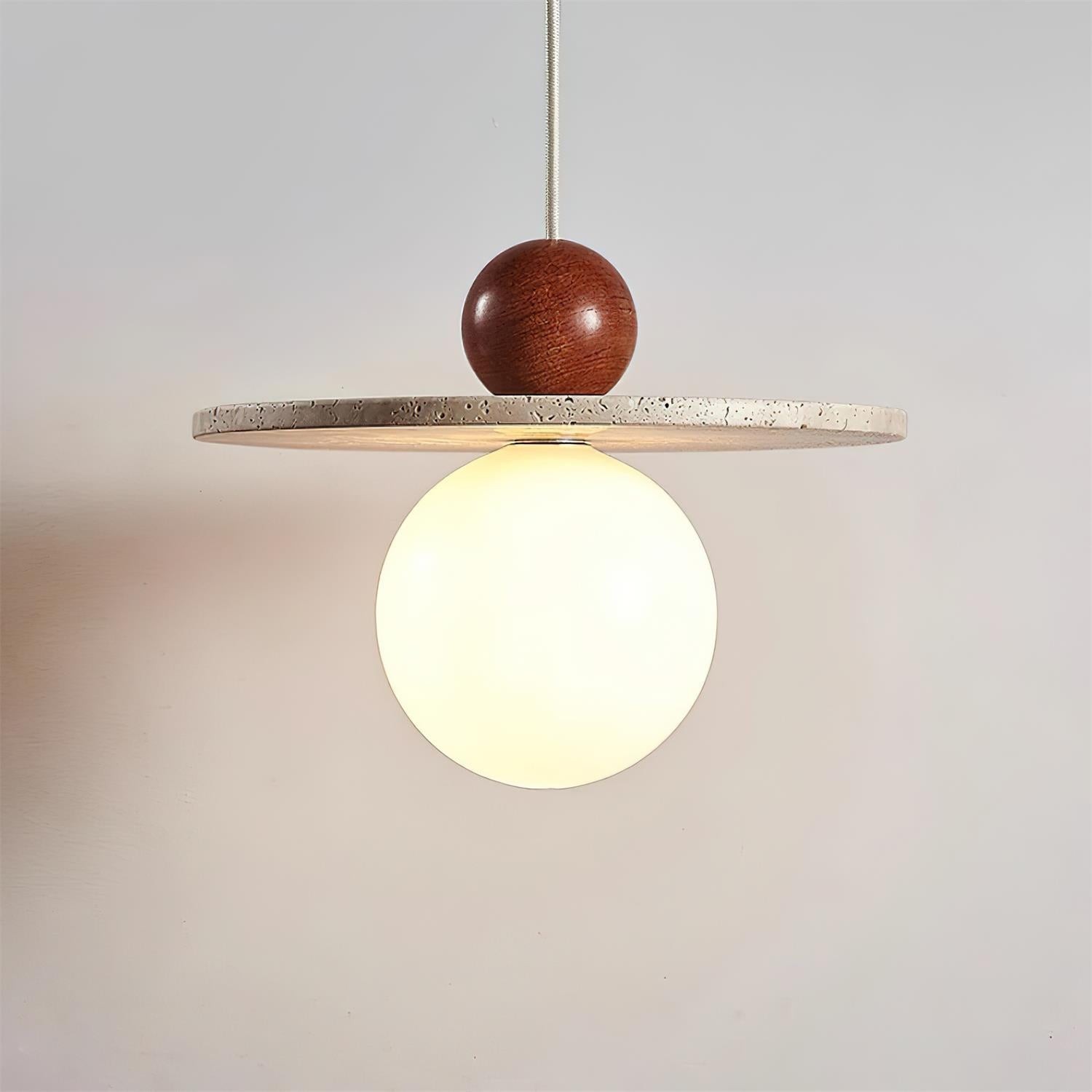 Retro Decor Cave Stone Disc Pendant Light G47