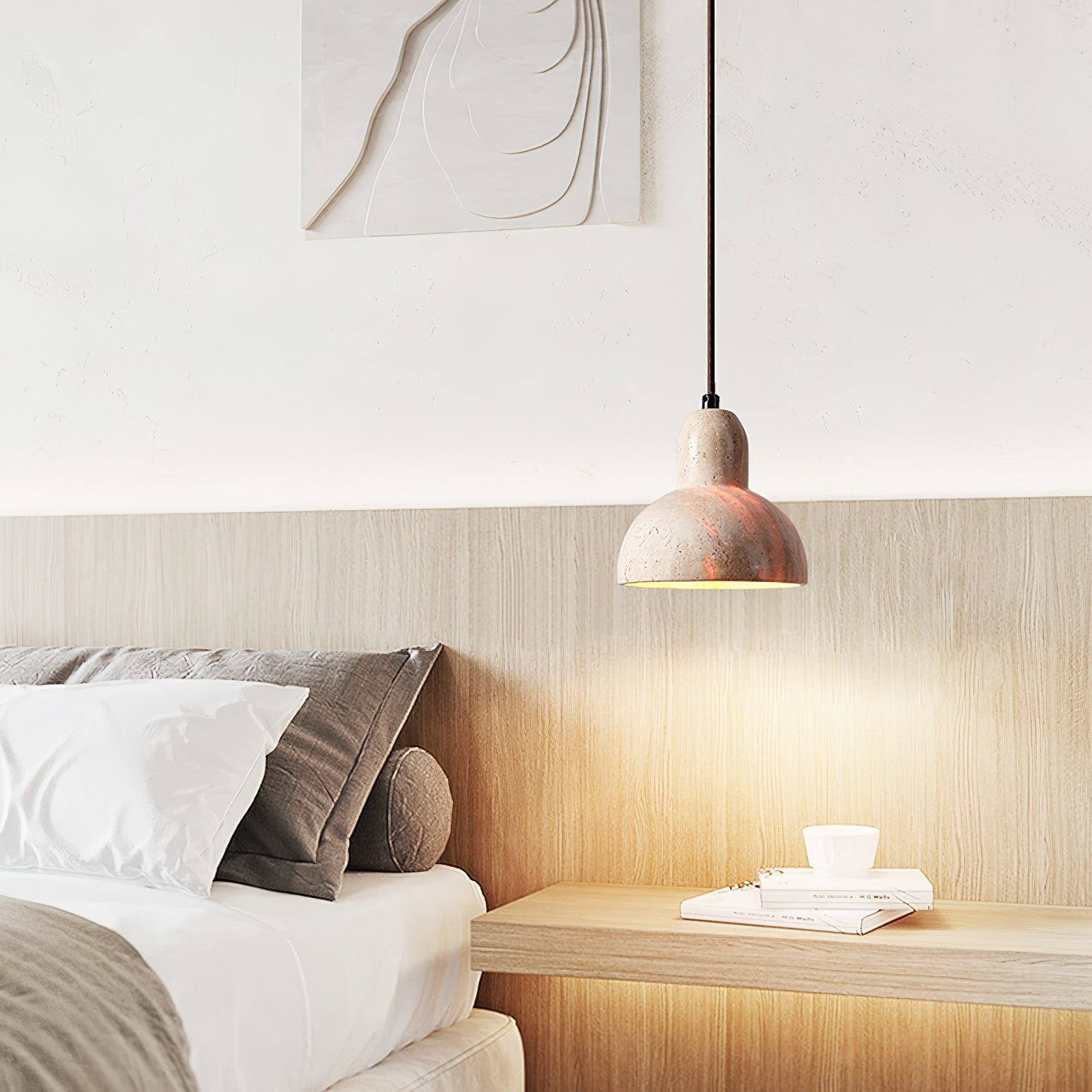 Wabi-Sabi Style Creative Travertine Pendant Light M502