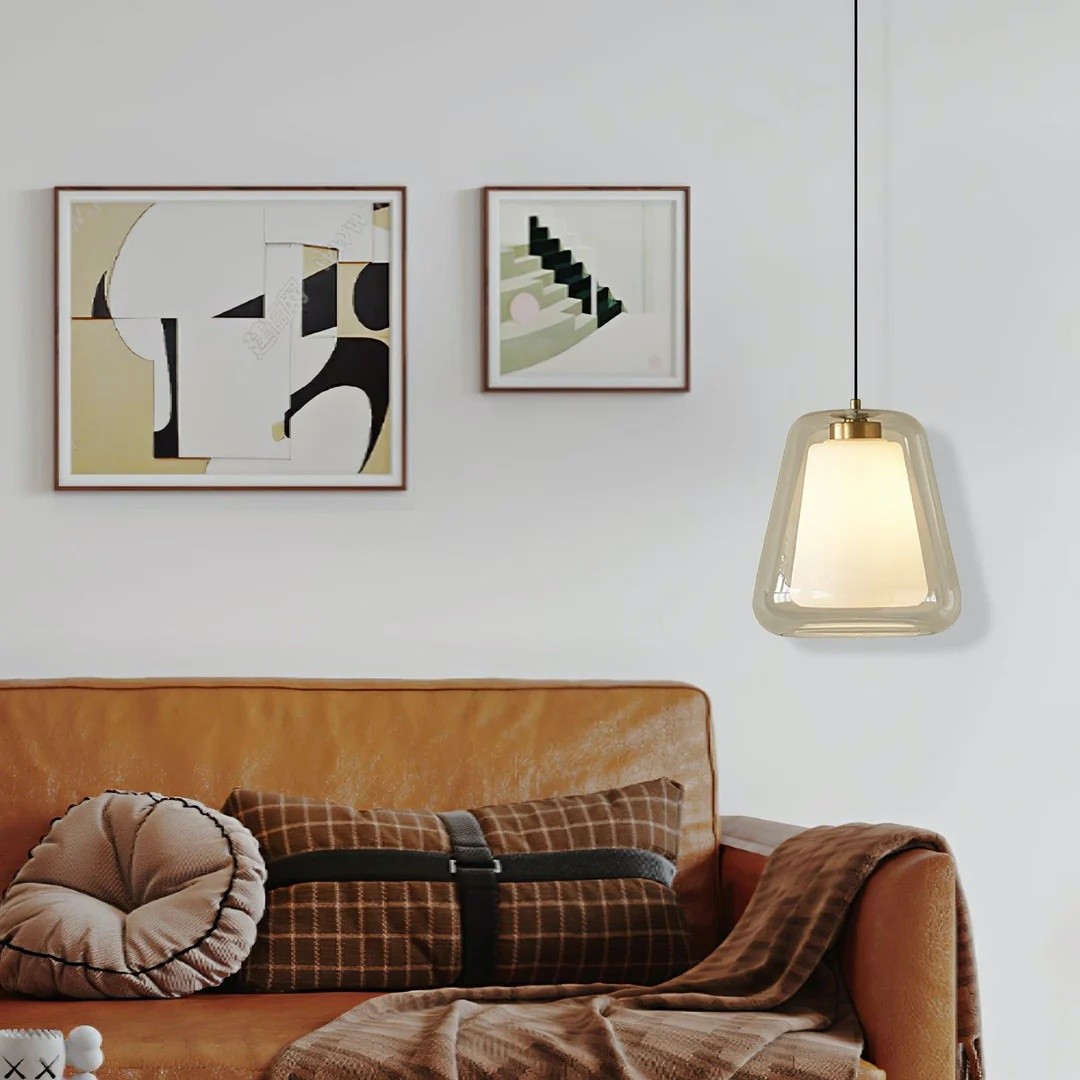 Modern Gold Pendant Light with Clear Glass Shade S221