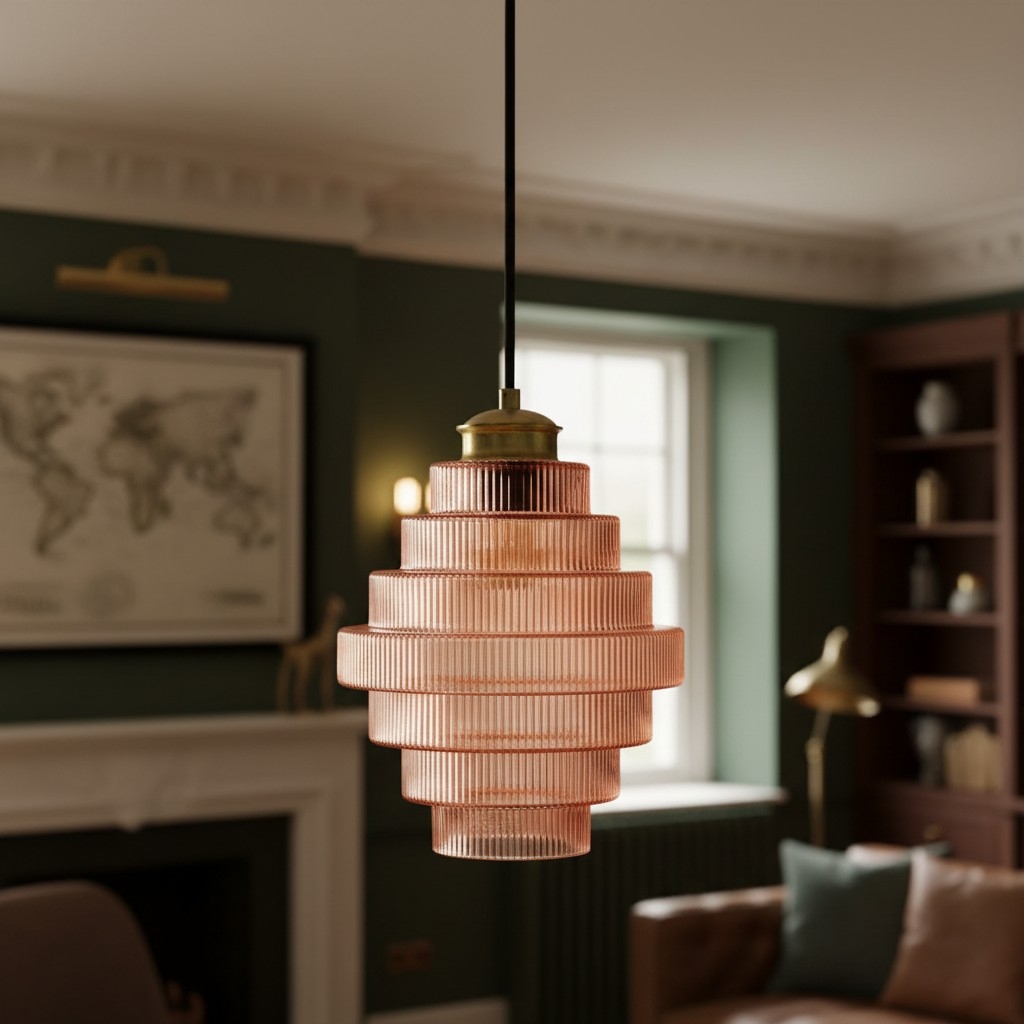 Bottis Vertical Ribbed Bottle Pendant Light - Modern Vintage Glow for Dining Room U19