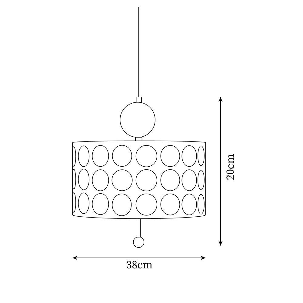Polka Dot Lattice Pendant Lamp - French Vintage Light for Dining M165