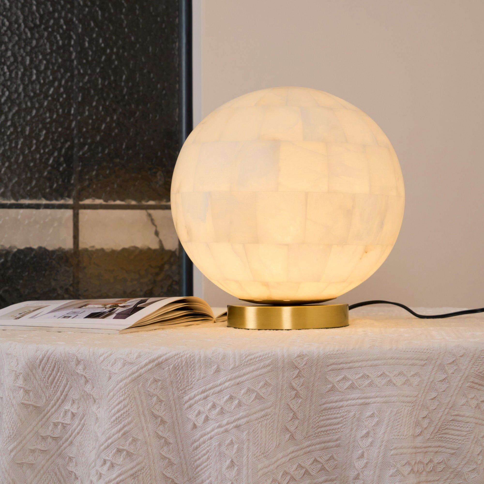 Alabaster Ball Table Lamp T1657