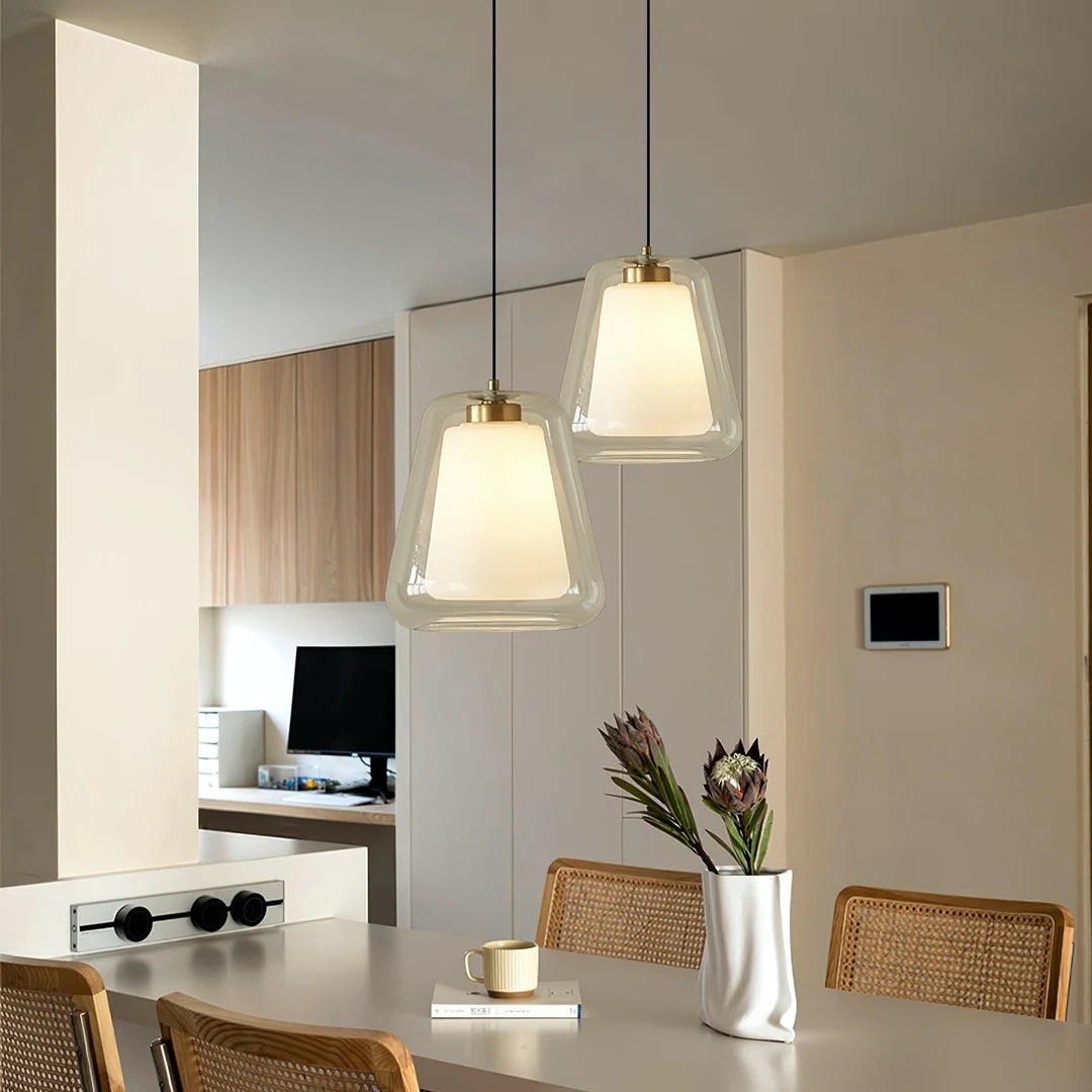 Modern Gold Pendant Light with Clear Glass Shade S221