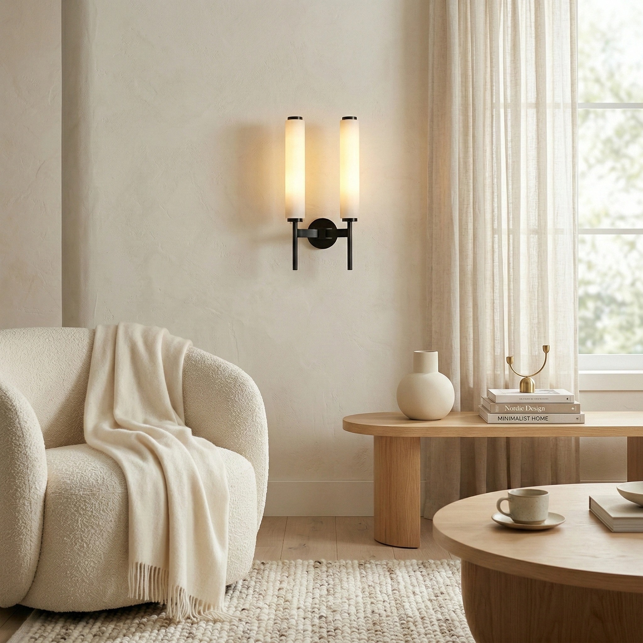 Solaryx Modern Alabaster Wall Sconce - Sculptural Living Room Mounted Light T1137