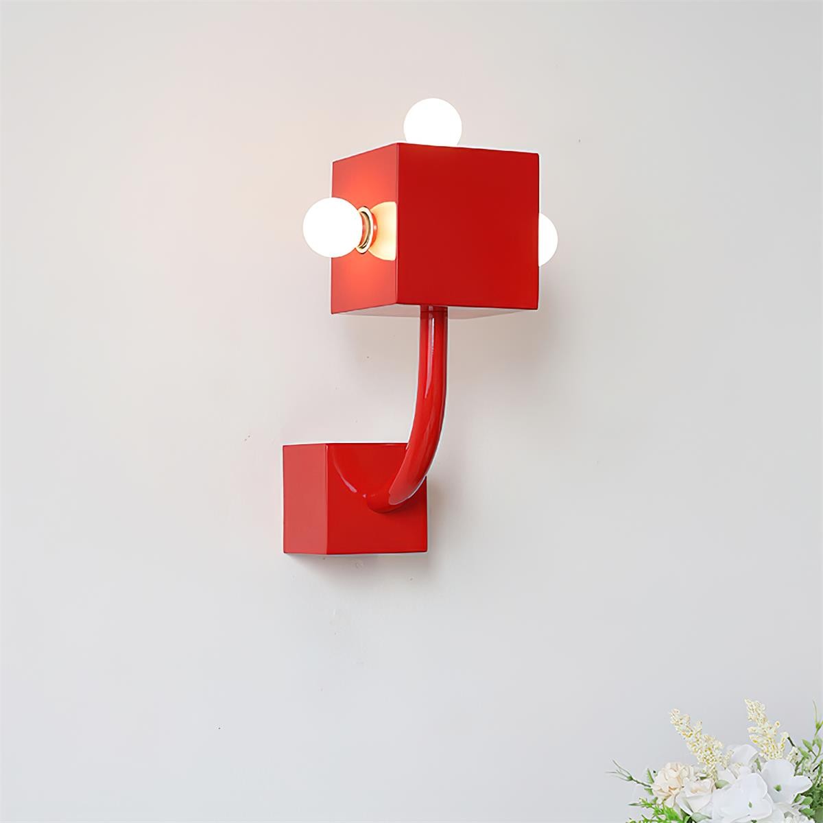Red Cube Metal Wall Lamp M239