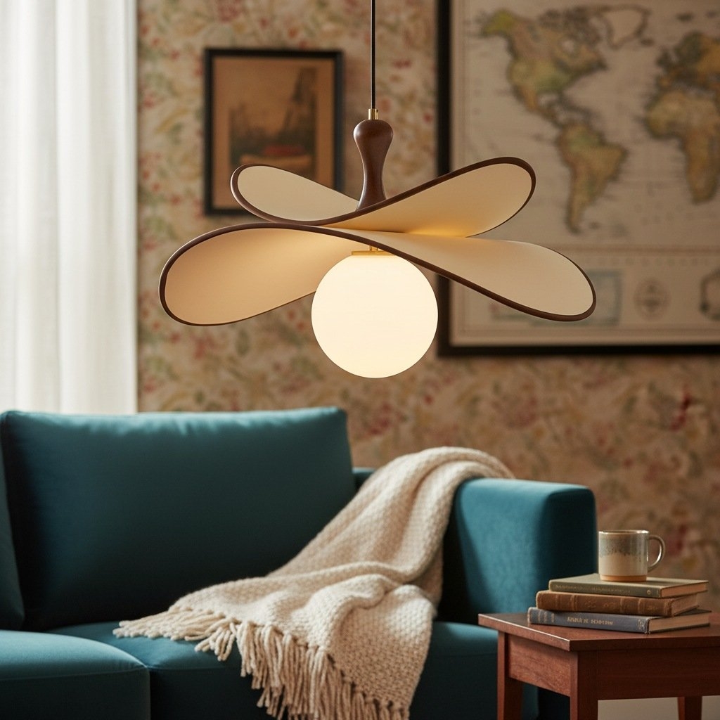 Orrise Elegant Globe Shade Pendant - Mid-Century Light for Living Room T563