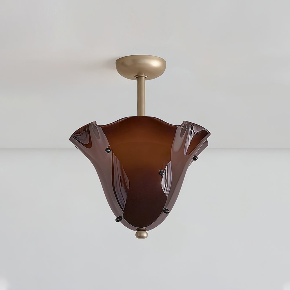 Bellina Petal Fold Glass Ceiling Light - Artistic Fixture for Bedroom T282