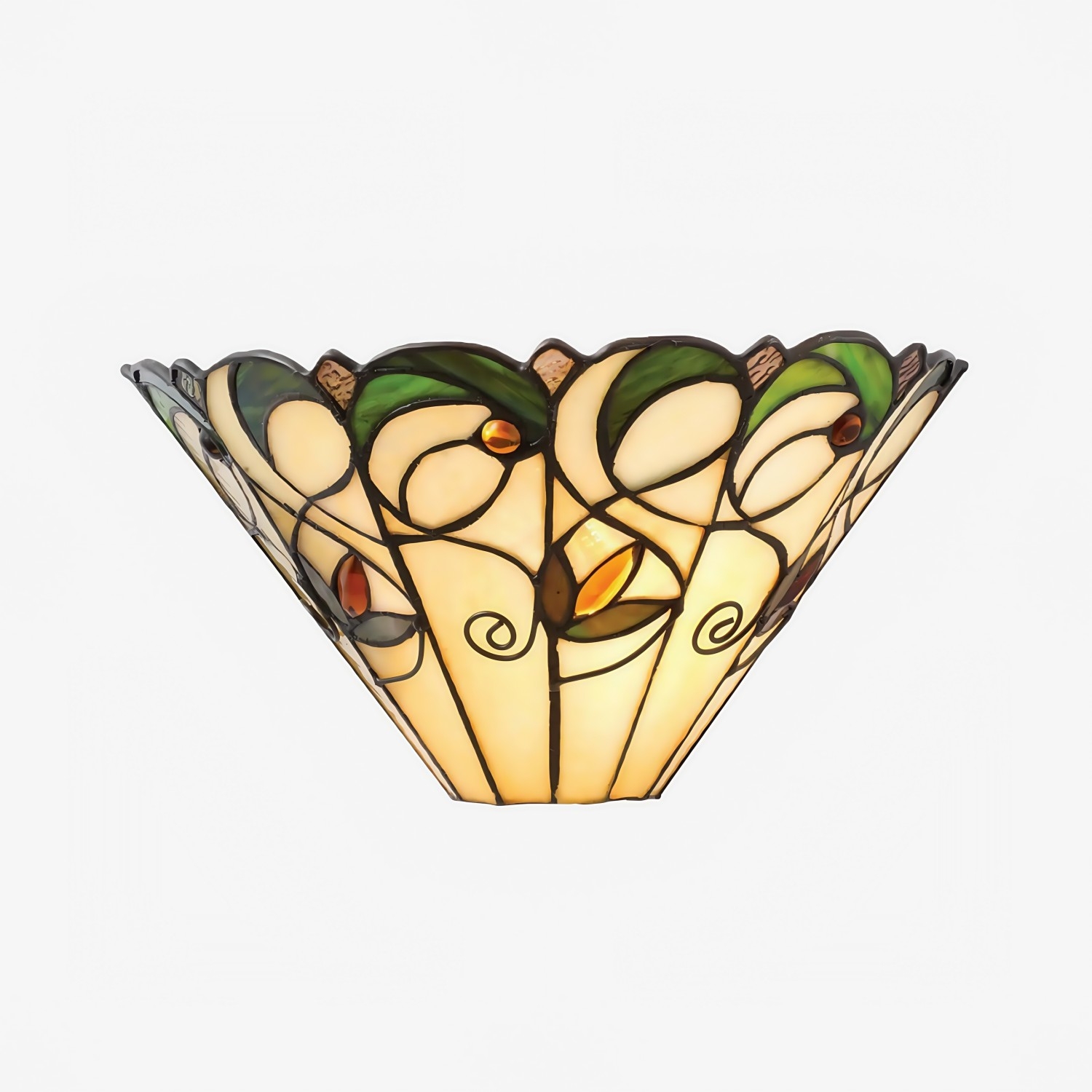 TF Jamelia Art Nouveau Wall Light with Bevelled Glass Shade - Metal Glass Fixture for Hallway or Bedroom T1013