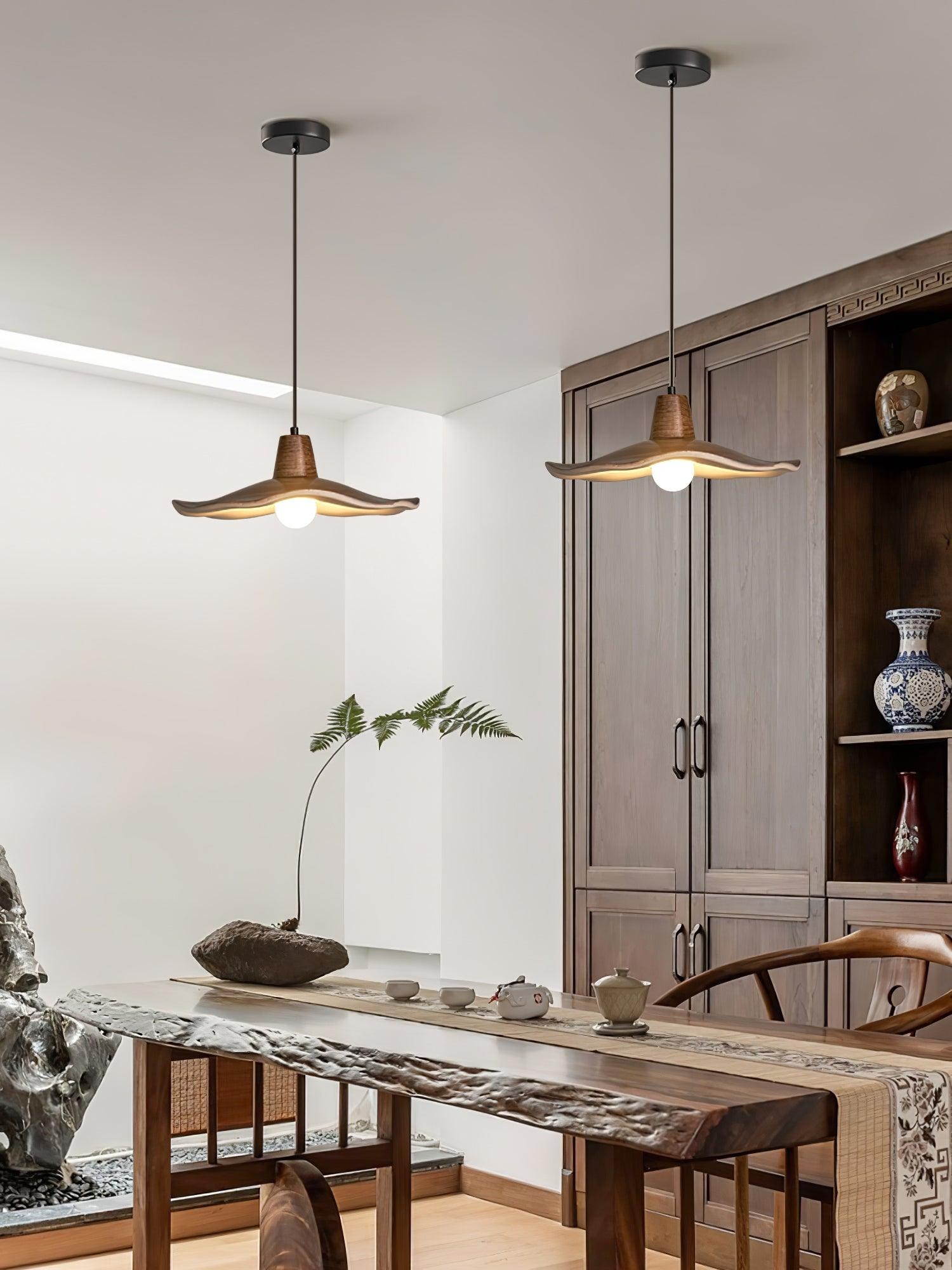 Black Imitation Walnut Wood Grain Kitchen Pendant Lamp M492