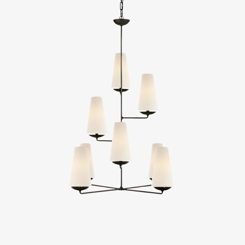 VertiFount Chandelier – Layered Metal Design for Open Interiors T566